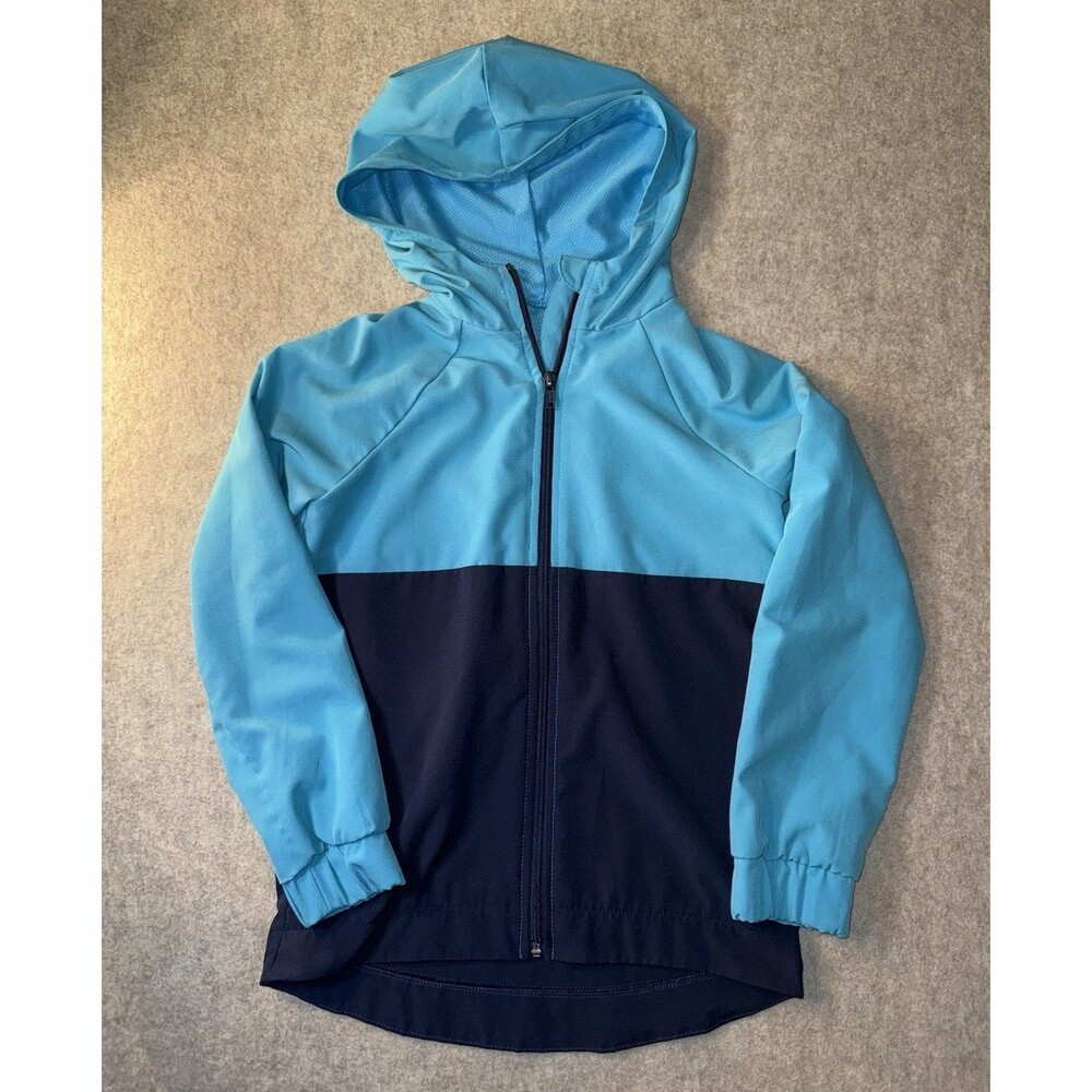 Avia Boys Size Small Color Block Blue Windbreaker With Hood